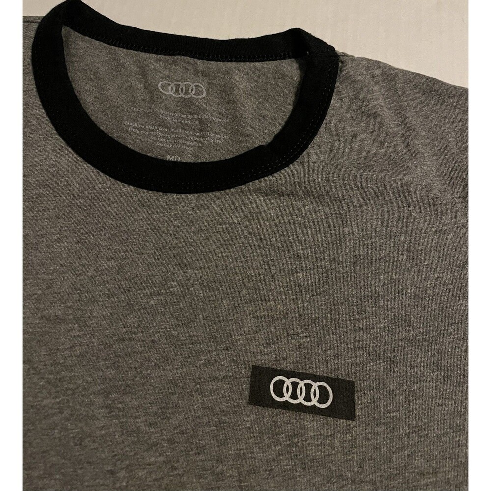Audi Formula 1 F1 FIA Racing Car Auto Logo Ringer T-Shirt MEDIUM Gray GT Touring